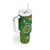 Personalised Cook Islands Tumbler With Handle Hibiscus Polynesian Tribal Pattern