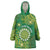 Personalised Cook Islands Wearable Blanket Hoodie Hibiscus Polynesian Tribal Pattern