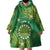 Personalised Cook Islands Wearable Blanket Hoodie Hibiscus Polynesian Tribal Pattern