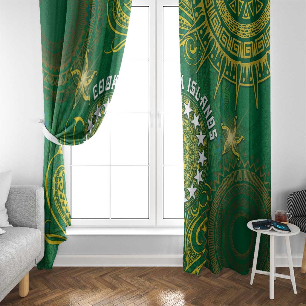 Cook Islands Window Curtain Hibiscus Polynesian Tribal Pattern