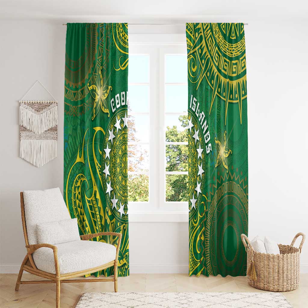 Cook Islands Window Curtain Hibiscus Polynesian Tribal Pattern