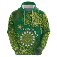 Personalised Cook Islands Zip Hoodie Hibiscus Polynesian Tribal Pattern