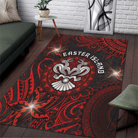 Easter Island Area Rug Hibiscus Polynesian Tribal Pattern