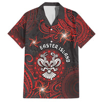 Personalised Easter Island Family Matching Off Shoulder Short Dress and Hawaiian Shirt Hibiscus Polynesian Tribal Pattern
