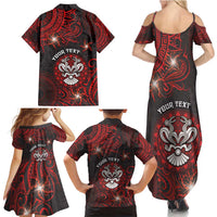 Personalised Easter Island Family Matching Summer Maxi Dress and Hawaiian Shirt Hibiscus Polynesian Tribal Pattern