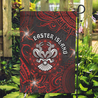 Easter Island Garden Flag Hibiscus Polynesian Tribal Pattern