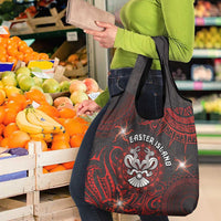 Easter Island Grocery Bag Hibiscus Polynesian Tribal Pattern