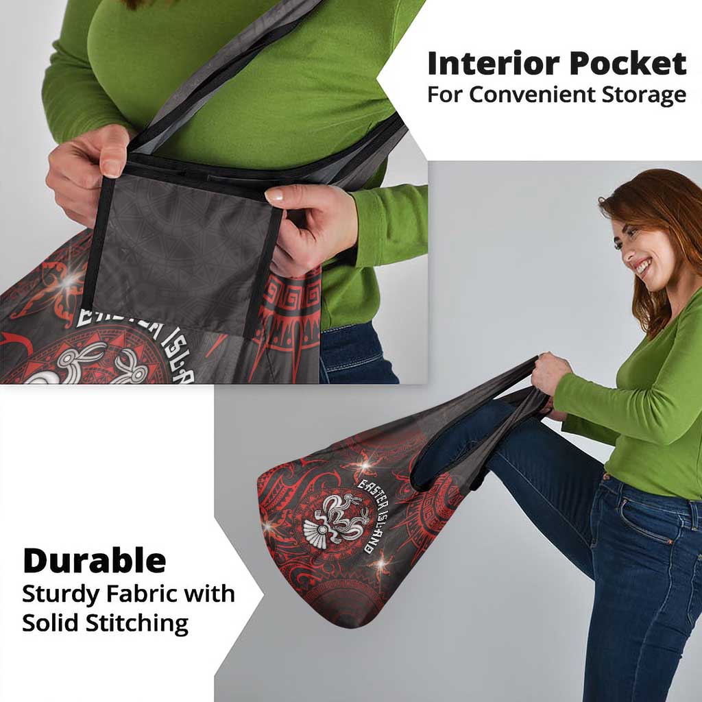 Easter Island Grocery Bag Hibiscus Polynesian Tribal Pattern