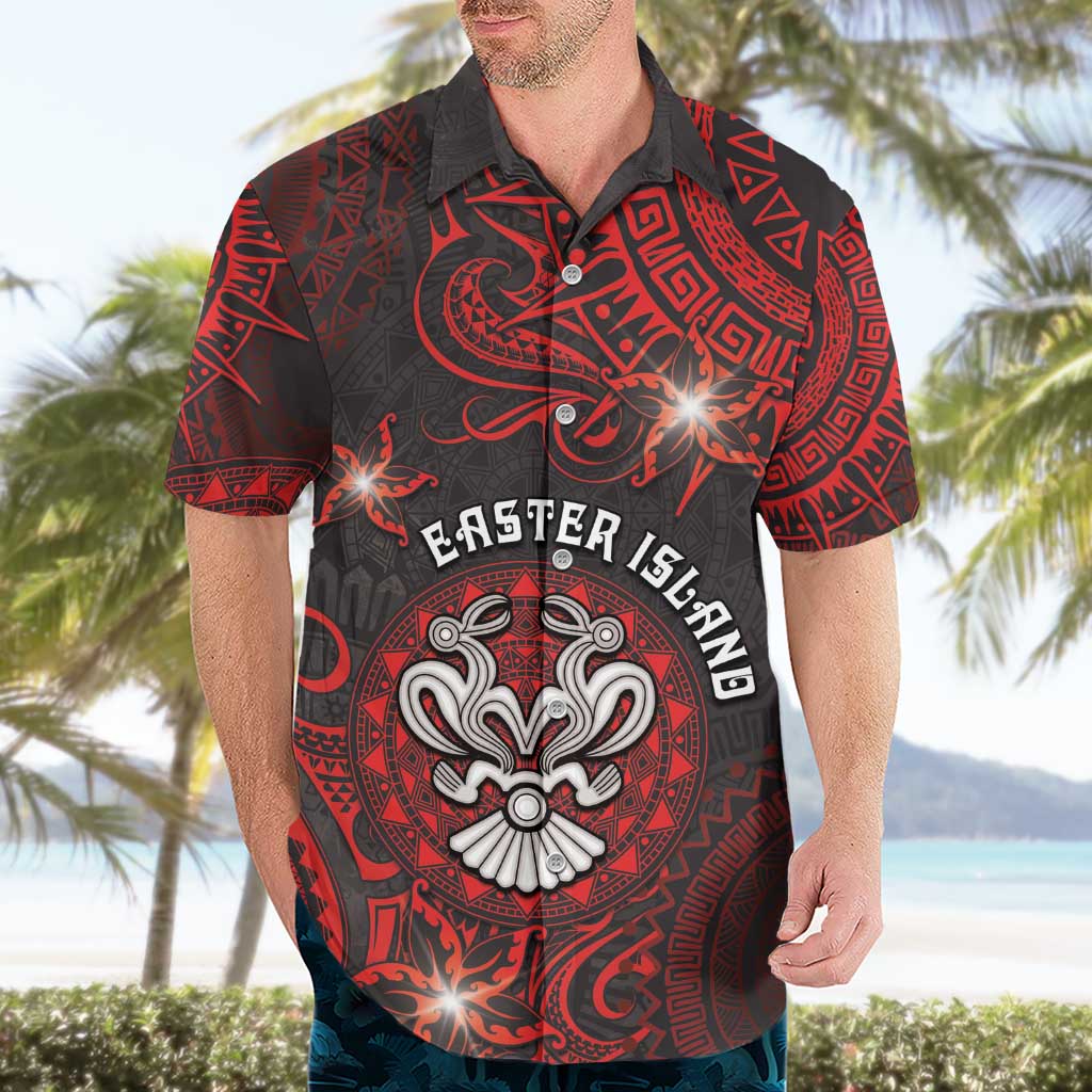 Personalised Easter Island Hawaiian Shirt Hibiscus Polynesian Tribal Pattern
