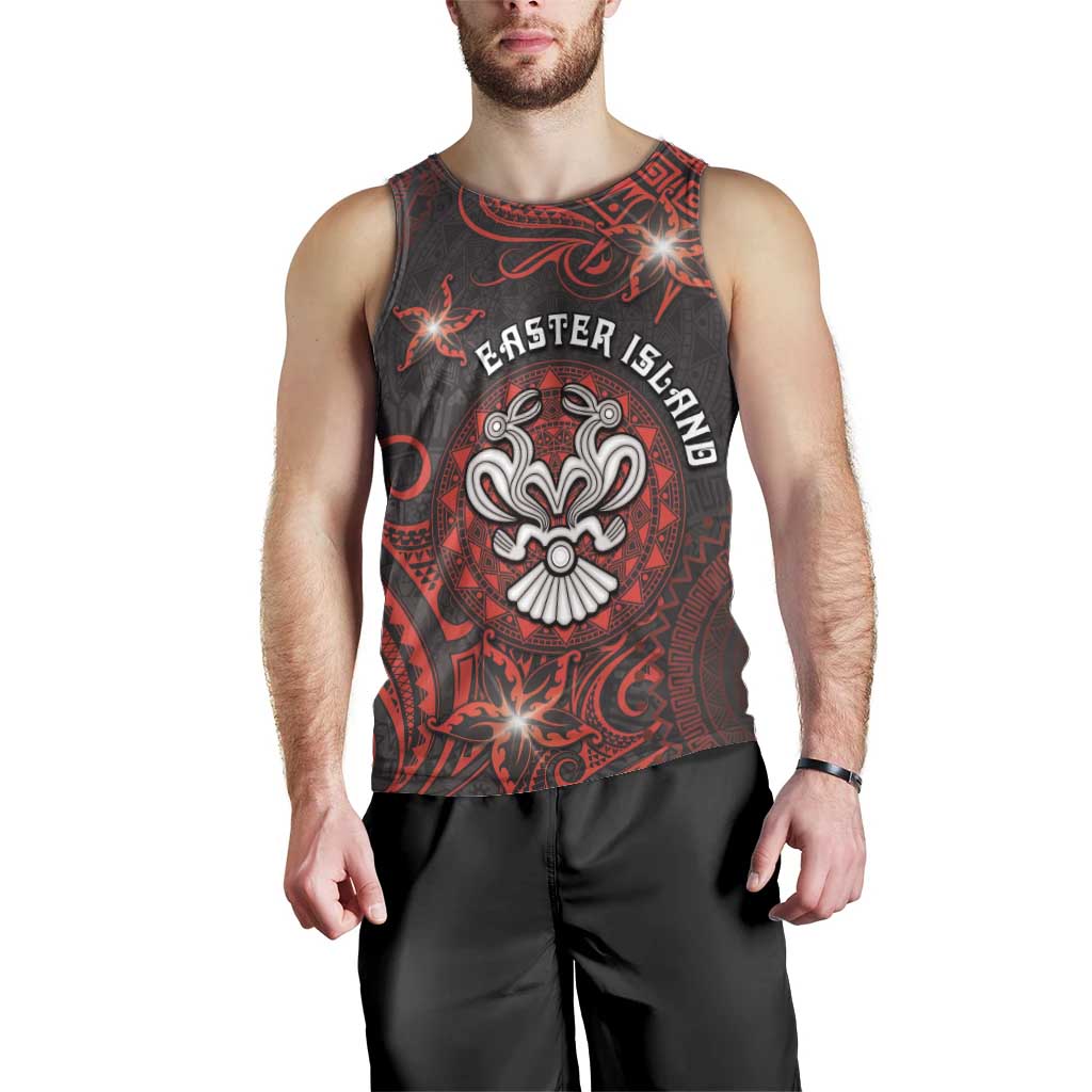 Personalised Easter Island Men Tank Top Hibiscus Polynesian Tribal Pattern