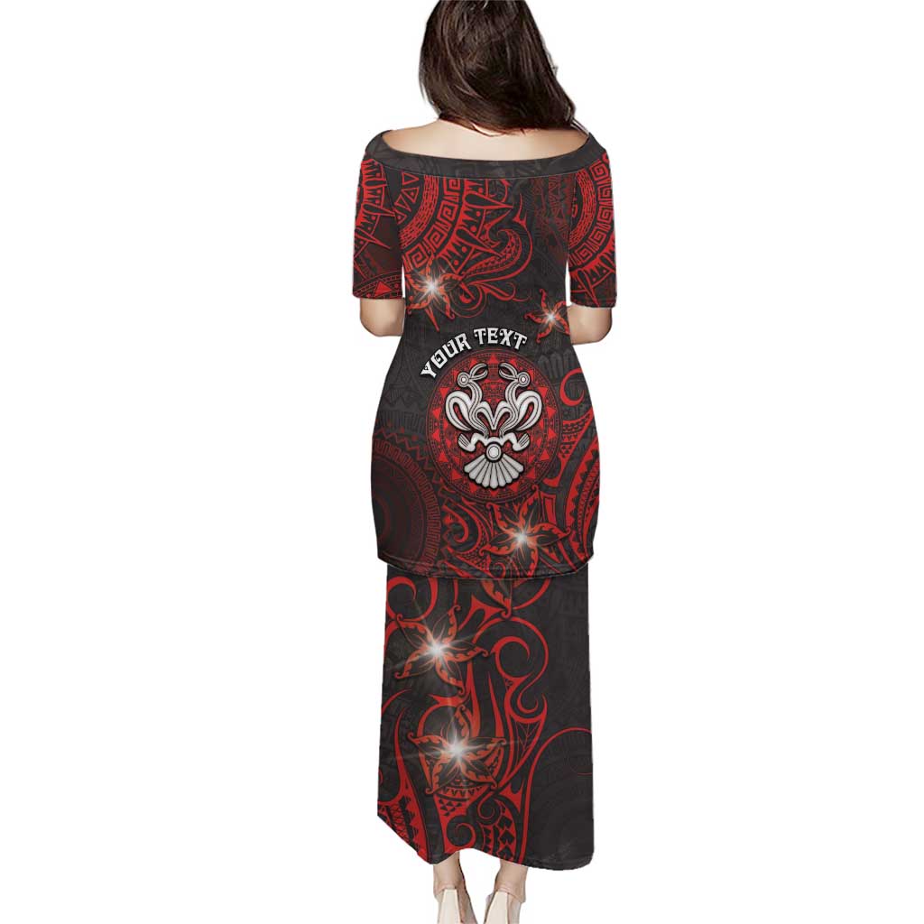 Personalised Easter Island Puletasi Hibiscus Polynesian Tribal Pattern