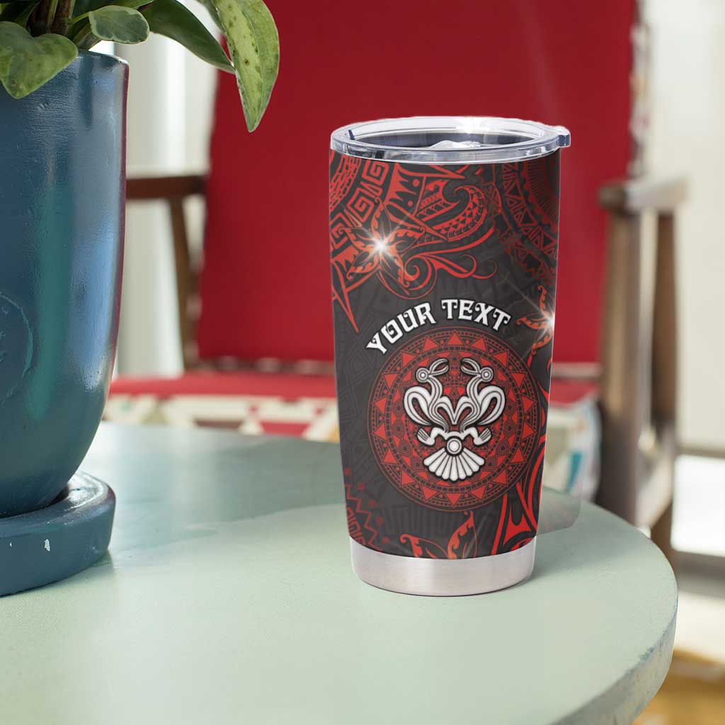 Personalised Easter Island Tumbler Cup Hibiscus Polynesian Tribal Pattern