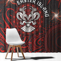 Easter Island Window Curtain Hibiscus Polynesian Tribal Pattern
