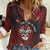 Personalised Easter Island Women Casual Shirt Hibiscus Polynesian Tribal Pattern