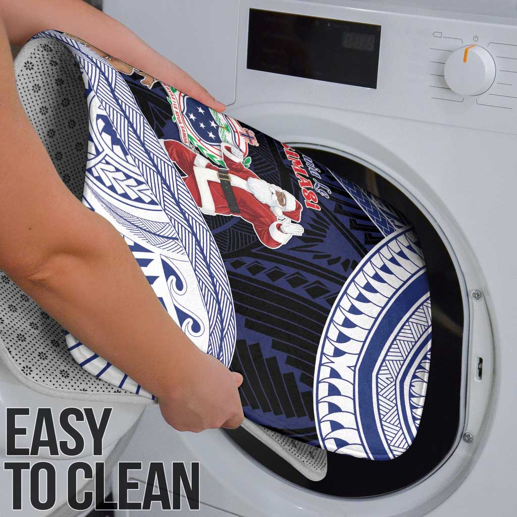 Samoa Christmas Bathroom Set Samoan Siva Dance With Santa - Polynesian Pride