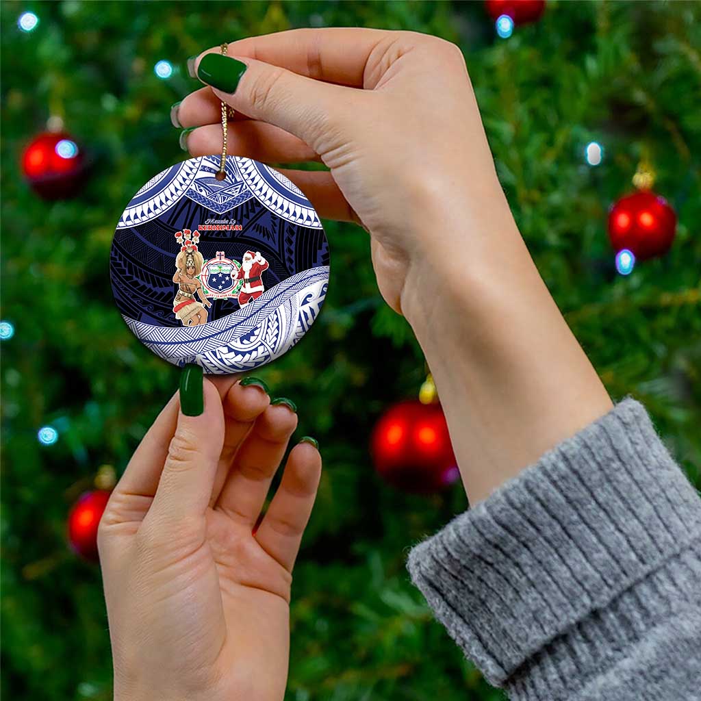 Samoa Christmas Ceramic Ornament Samoan Siva Dance With Santa - Polynesian Pride
