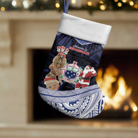 Samoa Christmas Stocking Samoan Siva Dance With Santa - Polynesian Pride