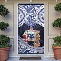 Samoa Christmas Door Cover Samoan Siva Dance With Santa - Polynesian Pride