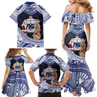 Samoa Christmas Family Matching Mermaid Dress and Hawaiian Shirt Samoan Siva Dance With Santa DT05 - Polynesian Pride