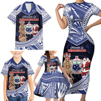 Samoa Christmas Family Matching Short Sleeve Bodycon Dress and Hawaiian Shirt Samoan Siva Dance With Santa DT05 - Polynesian Pride