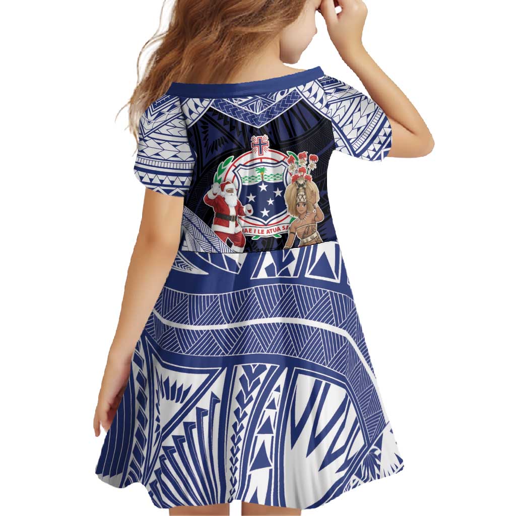 Samoa Christmas Family Matching Summer Maxi Dress and Hawaiian Shirt Samoan Siva Dance With Santa DT05 - Polynesian Pride