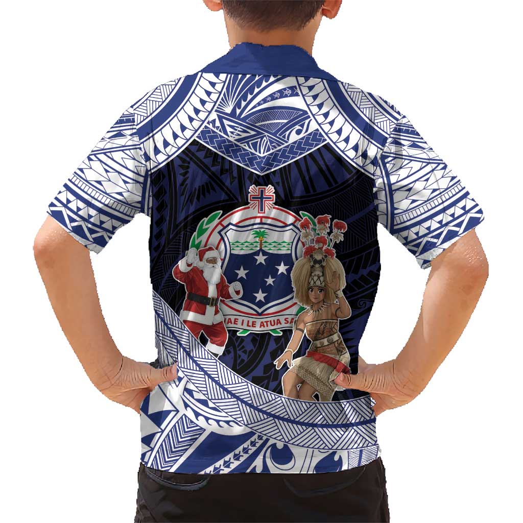 Samoa Christmas Hawaiian Shirt Samoan Siva Dance With Santa - Polynesian Pride
