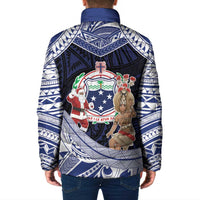 Samoa Christmas Padded Jacket Samoan Siva Dance With Santa - Polynesian Pride