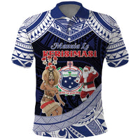 Samoa Christmas Polo Shirt Samoan Siva Dance With Santa - Polynesian Pride