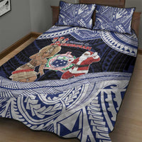 Samoa Christmas Quilt Bed Set Samoan Siva Dance With Santa - Polynesian Pride