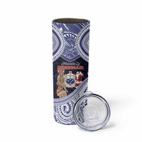 Samoa Christmas Skinny Tumbler Samoan Siva Dance With Santa - Polynesian Pride