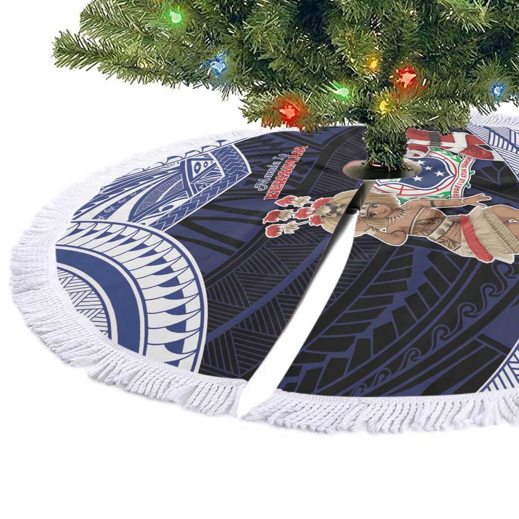 Samoa Christmas Tree Skirt Samoan Siva Dance With Santa - Polynesian Pride