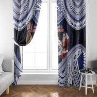 Samoa Christmas Window Curtain Samoan Siva Dance With Santa - Polynesian Pride