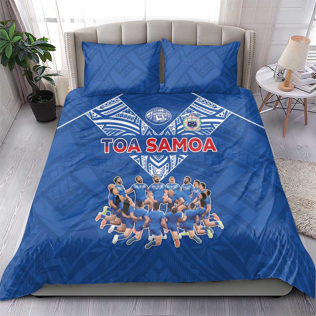 Toa Samoa Bedding Set Samoan Warrior Spirit Rugby - Polynesian Pride