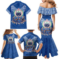 Toa Samoa Family Matching Mermaid Dress and Hawaiian Shirt Samoan Warrior Spirit Rugby - Polynesian Pride