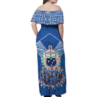Toa Samoa Family Matching Off Shoulder Maxi Dress and Hawaiian Shirt Samoan Warrior Spirit Rugby - Polynesian Pride