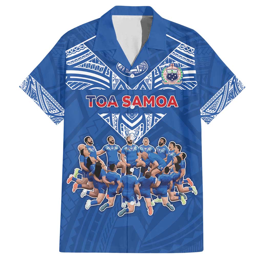 Toa Samoa Family Matching Off Shoulder Short Dress and Hawaiian Shirt Samoan Warrior Spirit Rugby - Polynesian Pride