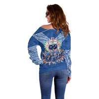 Toa Samoa Off Shoulder Sweater Samoan Warrior Spirit Rugby - Polynesian Pride