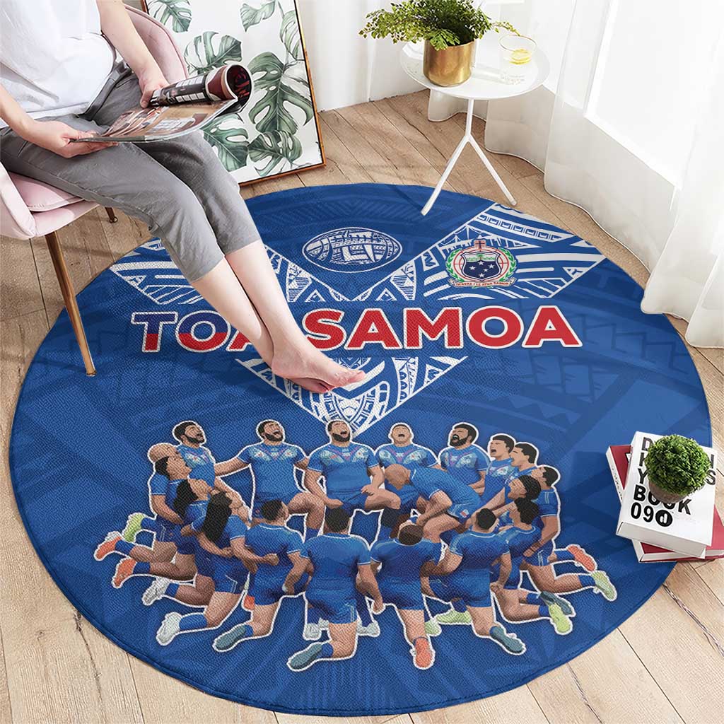 Toa Samoa Round Carpet Samoan Warrior Spirit Rugby - Polynesian Pride