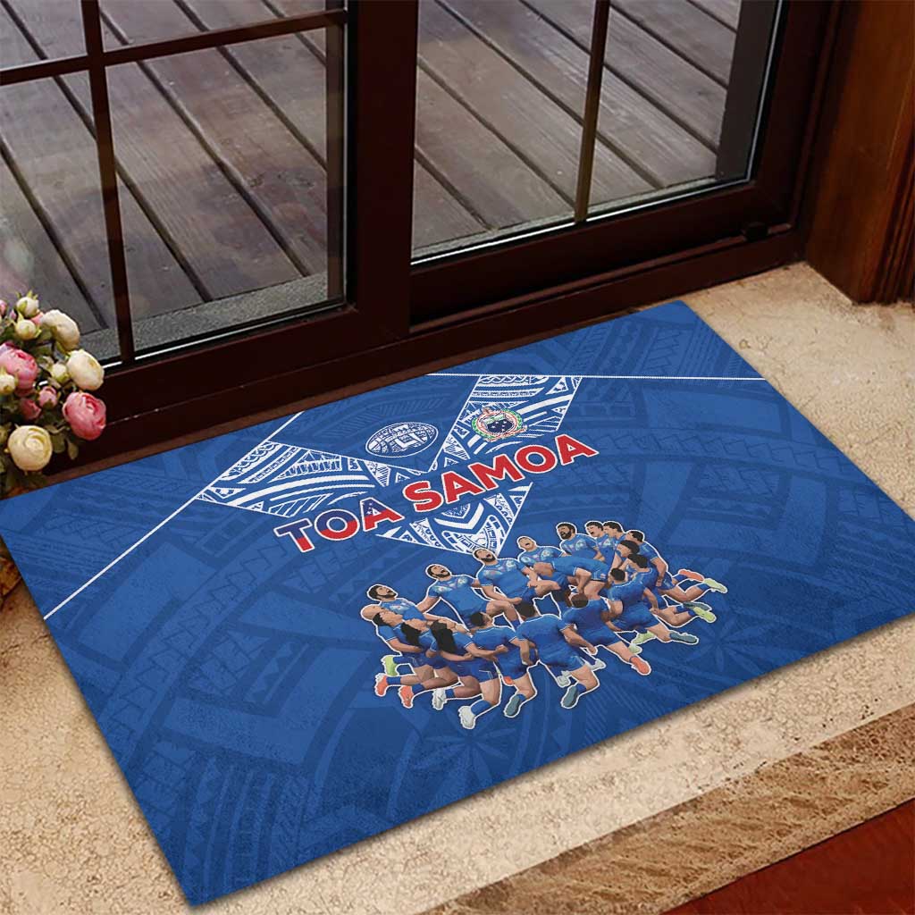 Toa Samoa Rubber Doormat Samoan Warrior Spirit Rugby - Polynesian Pride