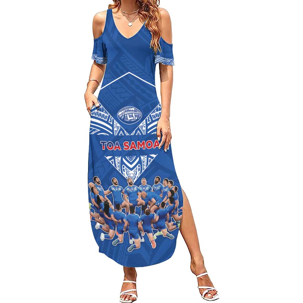 Toa Samoa Summer Maxi Dress Samoan Warrior Spirit Rugby - Polynesian Pride