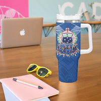 Toa Samoa Tumbler With Handle Samoan Warrior Spirit Rugby - Polynesian Pride
