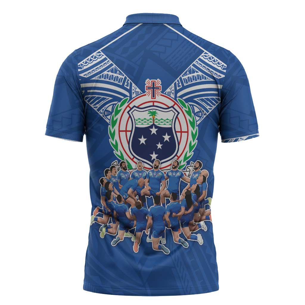 Toa Samoa Zipper Polo Shirt Samoan Warrior Spirit Rugby - Polynesian Pride