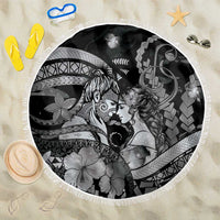 Maori Romantic Valentine Beach Blanket The Hongi Kiss Black Galaxy