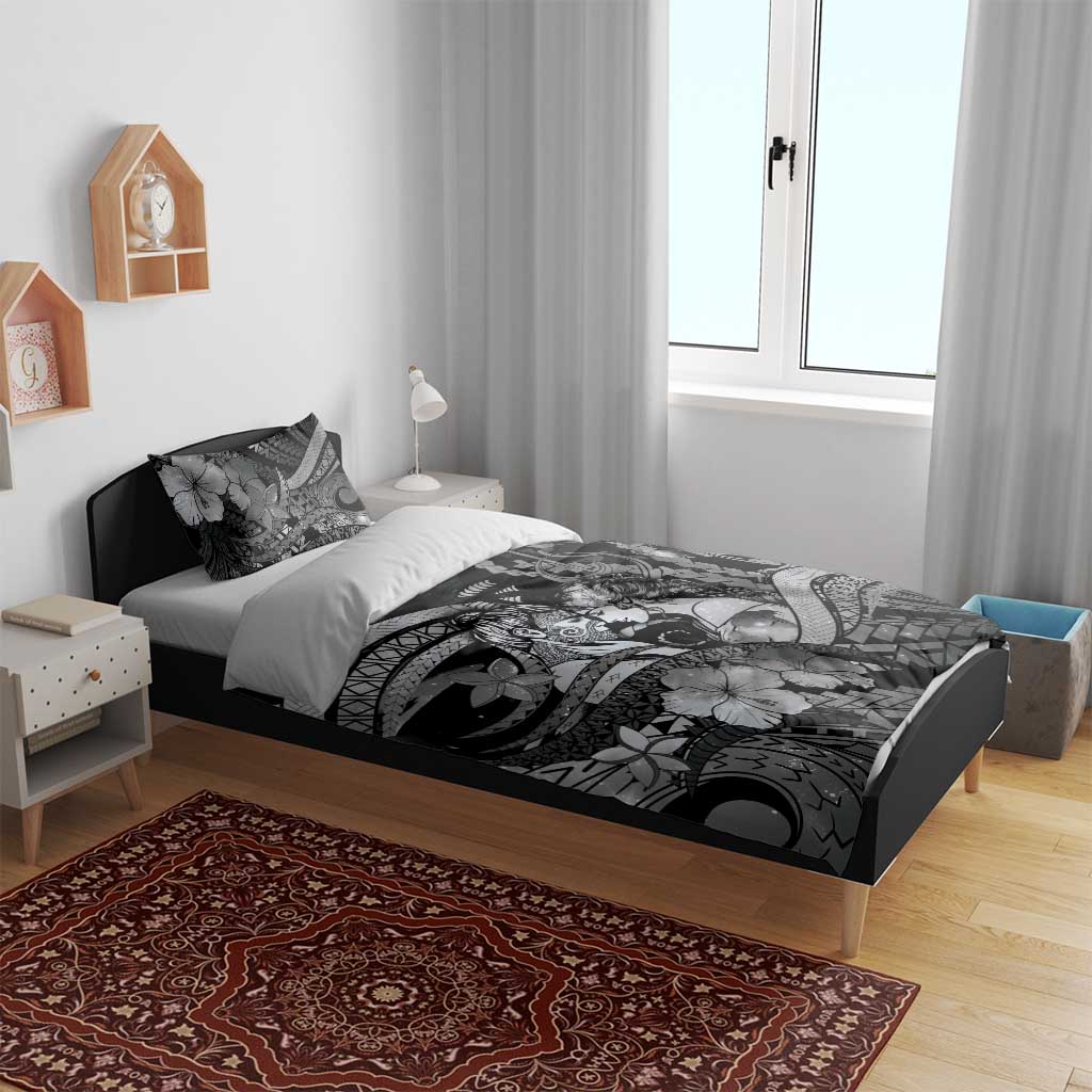 Maori Romantic Valentine Bedding Set The Hongi Kiss Black Galaxy