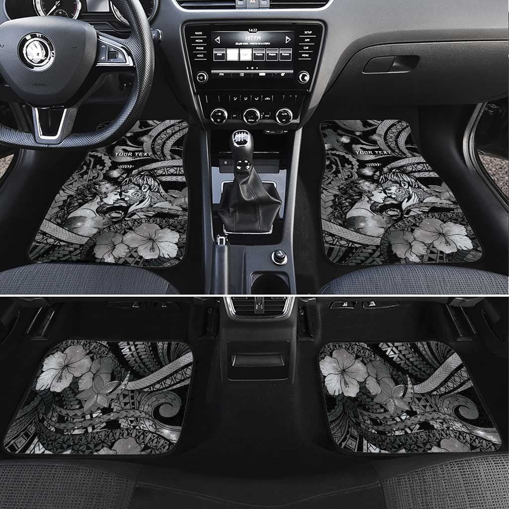 Personalised Maori Romantic Valentine Car Mats The Hongi Kiss Black Galaxy