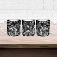 Personalised Maori Romantic Valentine Ceramic Mug The Hongi Kiss Black Galaxy