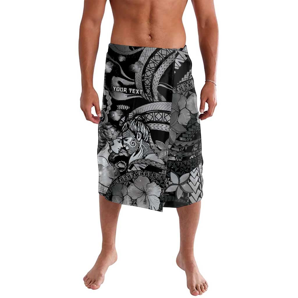 Personalised Maori Romantic Valentine Lavalava The Hongi Kiss Black Galaxy
