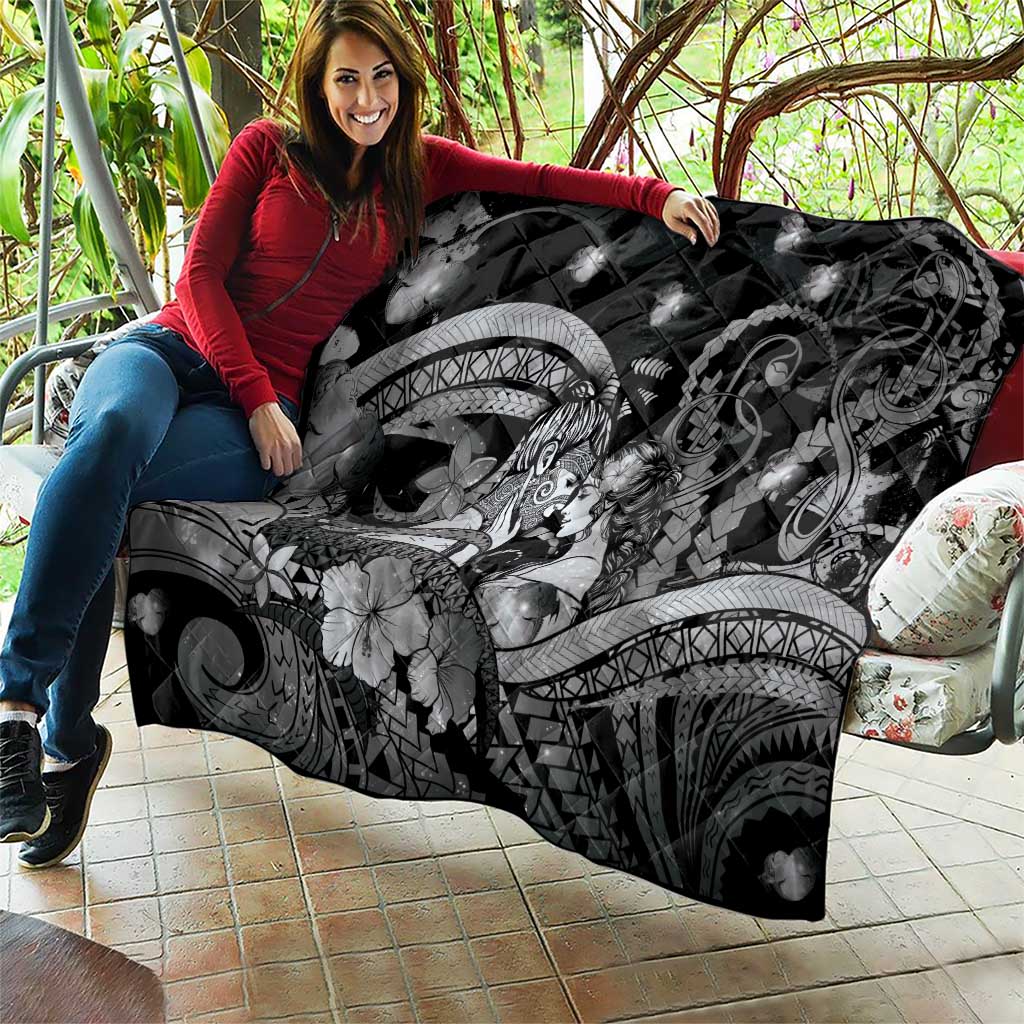 Maori Romantic Valentine Quilt The Hongi Kiss Black Galaxy