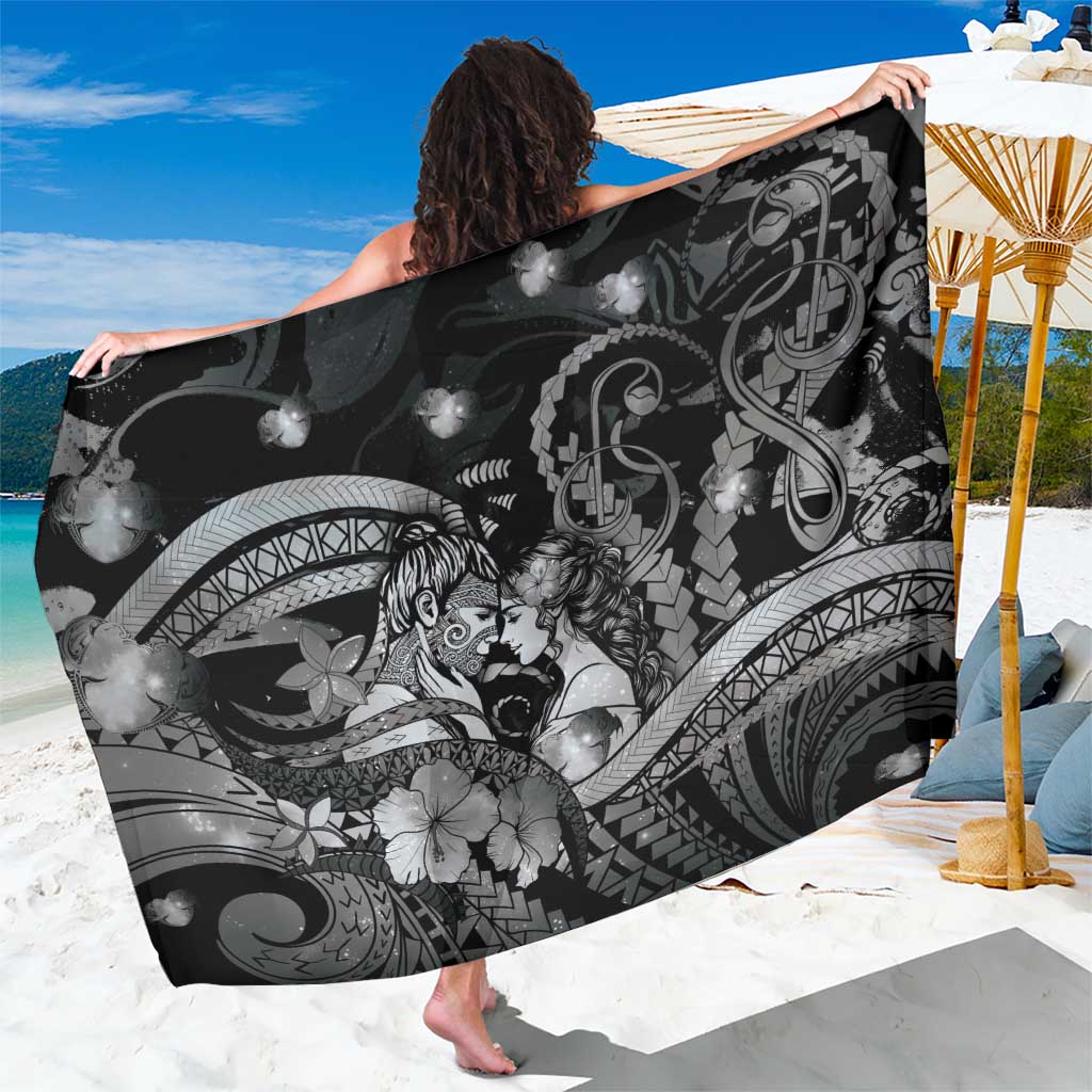 Maori Romantic Valentine Sarong The Hongi Kiss Black Galaxy