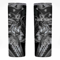 Personalised Maori Romantic Valentine Skinny Tumbler The Hongi Kiss Black Galaxy DT05 Black - Polynesian Pride